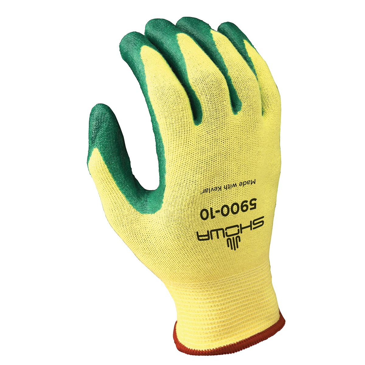 Cut resistant, nitrile-coated flat-dipped, yellow/green dip, seamless, cut-resistant, Kevlar®-Lycra® shell, extra large ANSI CUT LEVEL A3 - Cut Resistant